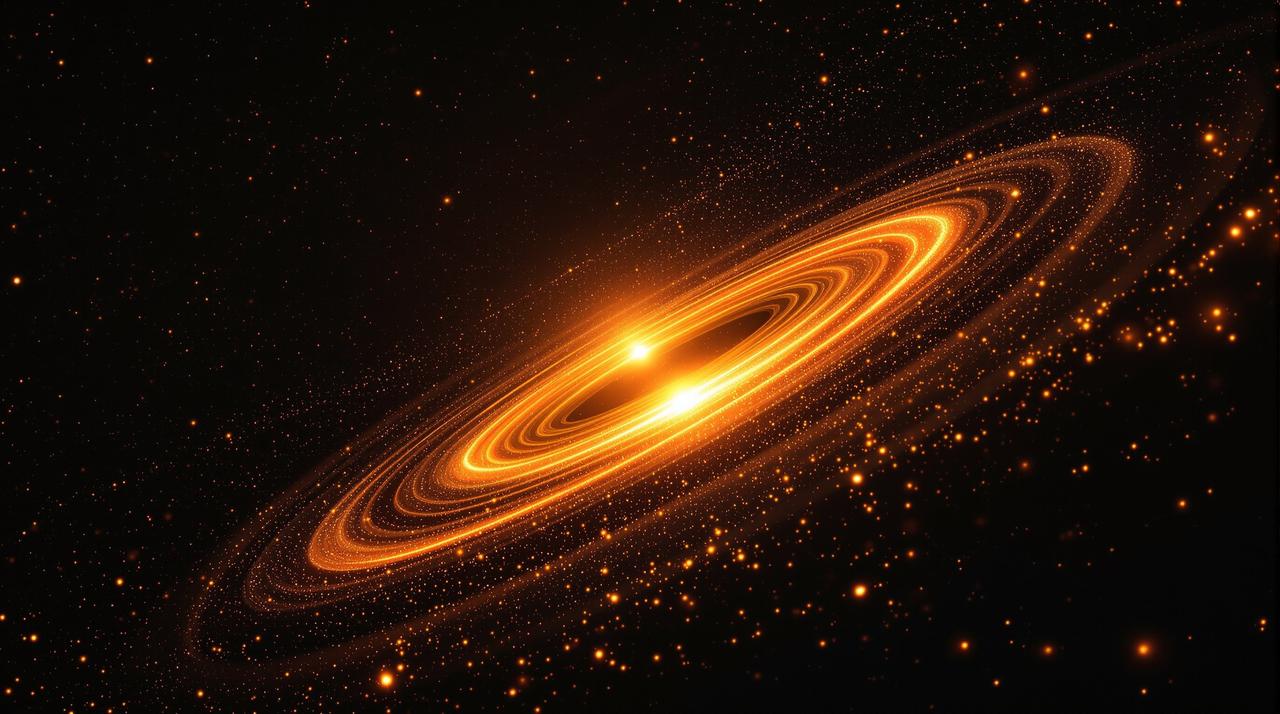 星际视界科幻电影海报,展现黑洞边缘壮丽景象